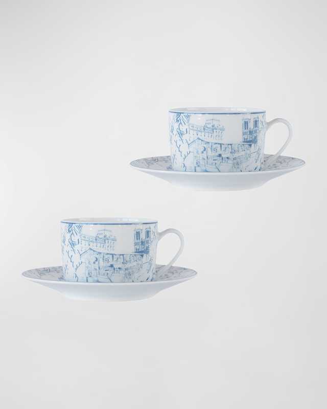 Tout Paris Tea Cups, Set of 2